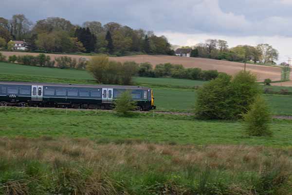 GWR train passing the Kennet and Avon Canal