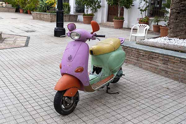 Colourful scooter in Marbella