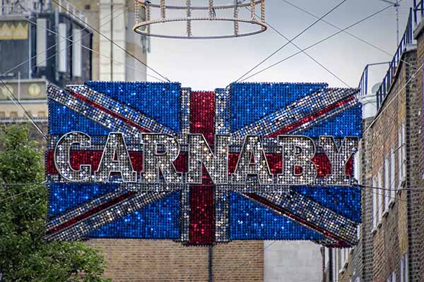 Carnaby Street glitter flag