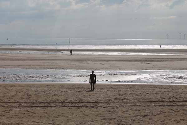 Crosby beach with Antony Gormley statues